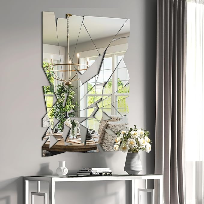 KOHROS Large Decorative Rectangle Mirror for Wall Decor Art Grecian Venetian Mirror (36" L x 24" W)