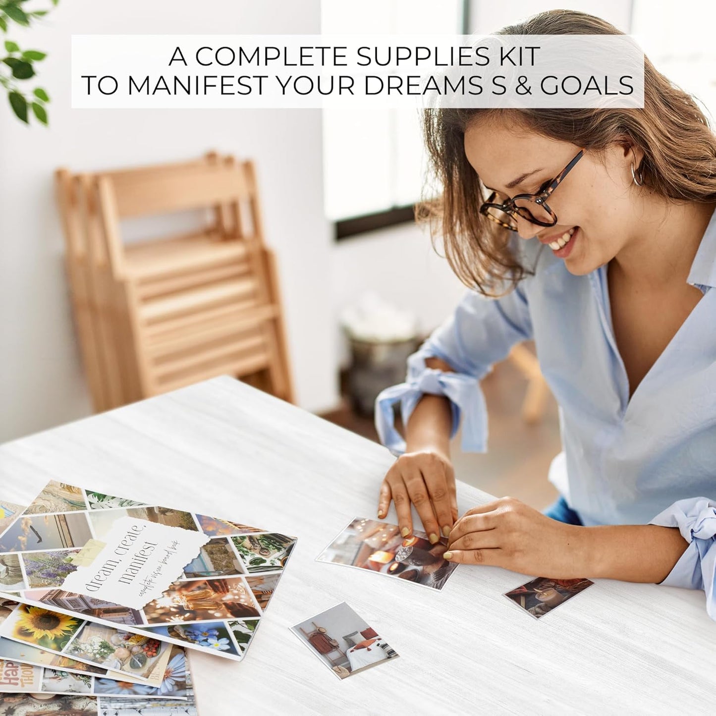 Skiennix Inspirational Vision Board Book - Complete Supplies Kit for Achieving Your Dreams | Motivational Pictures & Quotes