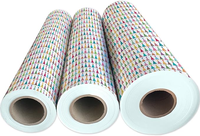 Jillson Roberts Bulk Gift Wrap, Everyday Gift Wrapping Supplies, Party Hats, Full Ream 833 feet x 24 inches
