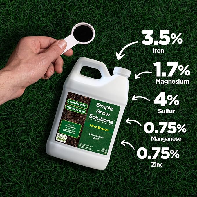 Micronutrient Booster- Complete Plant & Turf Nutrients- Simple Grow Solutions- Natural Garden & Lawn Fertilizer- Grower, Gardener- Liquid Food for Grass, Tomatoes, Flowers, Vegetables (64 Ounce)