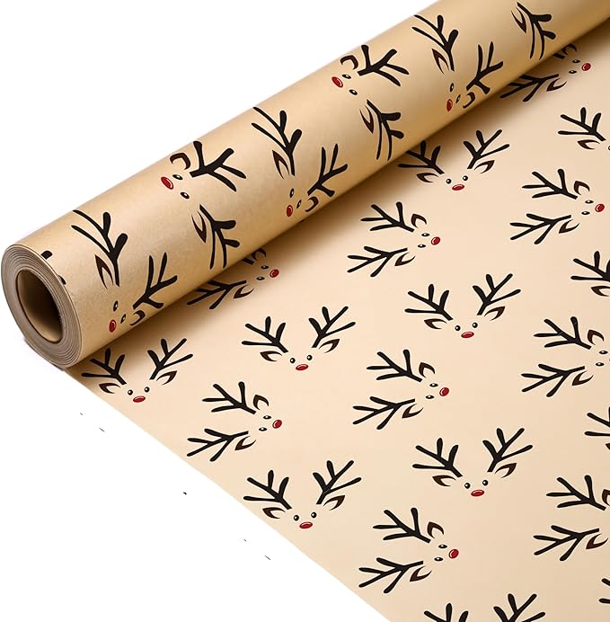 Brown Paper Roll 17.5 inch x 50 feet - Elk Kraft Paper Roll for Gift Wrapping Flower Boquet Craft Supplies - Brown Wrapping Paper for Moving Packing Paper