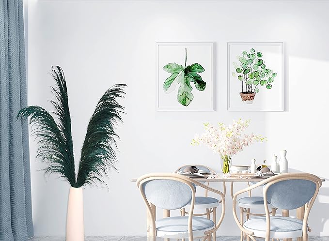Pampas Grass Decor Tall,Long Pampas, Large Pompas Floral, Elegant Feather Flowers for Wedding Decorations, Living Room Decor (Natural Teal, 6pcs 43.3"(110cm))