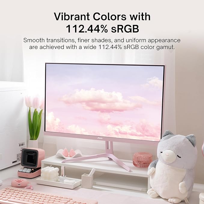 Pixio PX248 Wave Pink 24 inch 200Hz Refresh Rate FHD 1080p Resolution Fast IPS Panel 1ms GTG Response Time Built-in Speakers Gaming Monitor with Adaptive Sync