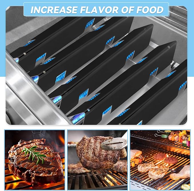 15.3" Flavorizer Bars Replacement for Weber Spirit 300 and GS4 Spirit II 300 Series E310 E320 E330 S310 S320 S330 with Front Control Knobs, Porcelain Enameled Steel Grill Heat Plates for 7636, 5 Pack