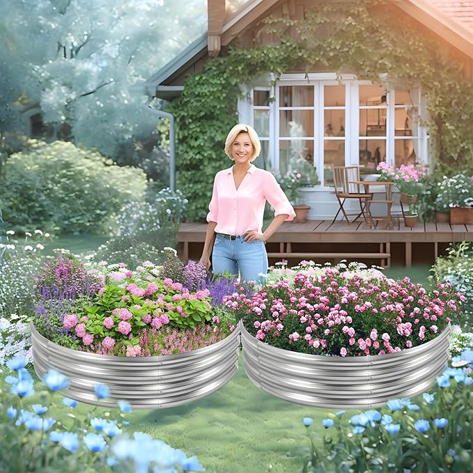 HGD 60 Inch Large Galvanized Steel Metal Fire Pit Ring - 5FT Heavy Duty Fire Rings for Outside Wood Burning - 12" Tall Portable Bonfire Firepit for Backyard, Patio, Camping