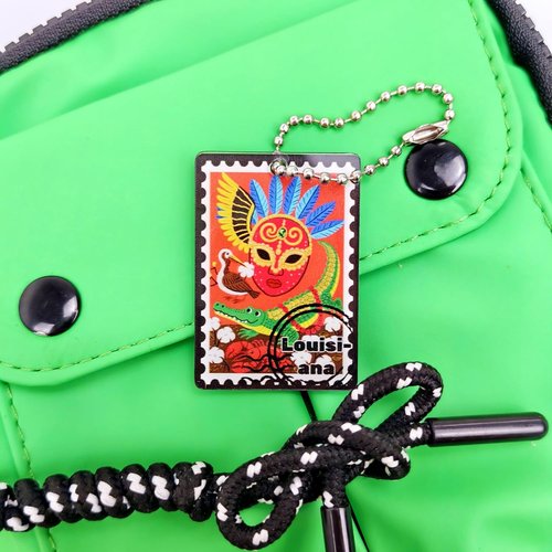 Louisiana Souvenirs Keychain - Fashion Forever Stamps Design with Key Ring - Unique Decorative Gift