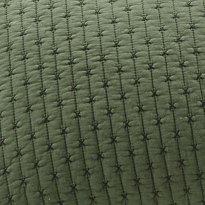Levtex Home Cross Stitch Reversible King/Cal King Quilt Set (106x92in) and 2 Pillow Shams (36x20in) - Stitch Texture - Forest Green - Cotton King Size Quilt Bedding Set - Lightweight Soft Pre-Washed
