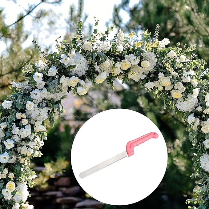 YOKIVE 1 Pcs Floral Foam Cutters, Iron Flowers Mud Bricks Handle Steel Cutters for Cut Flowers Blocks Cakes Fruit Florist (Rose Red, 14.2 Inch)
