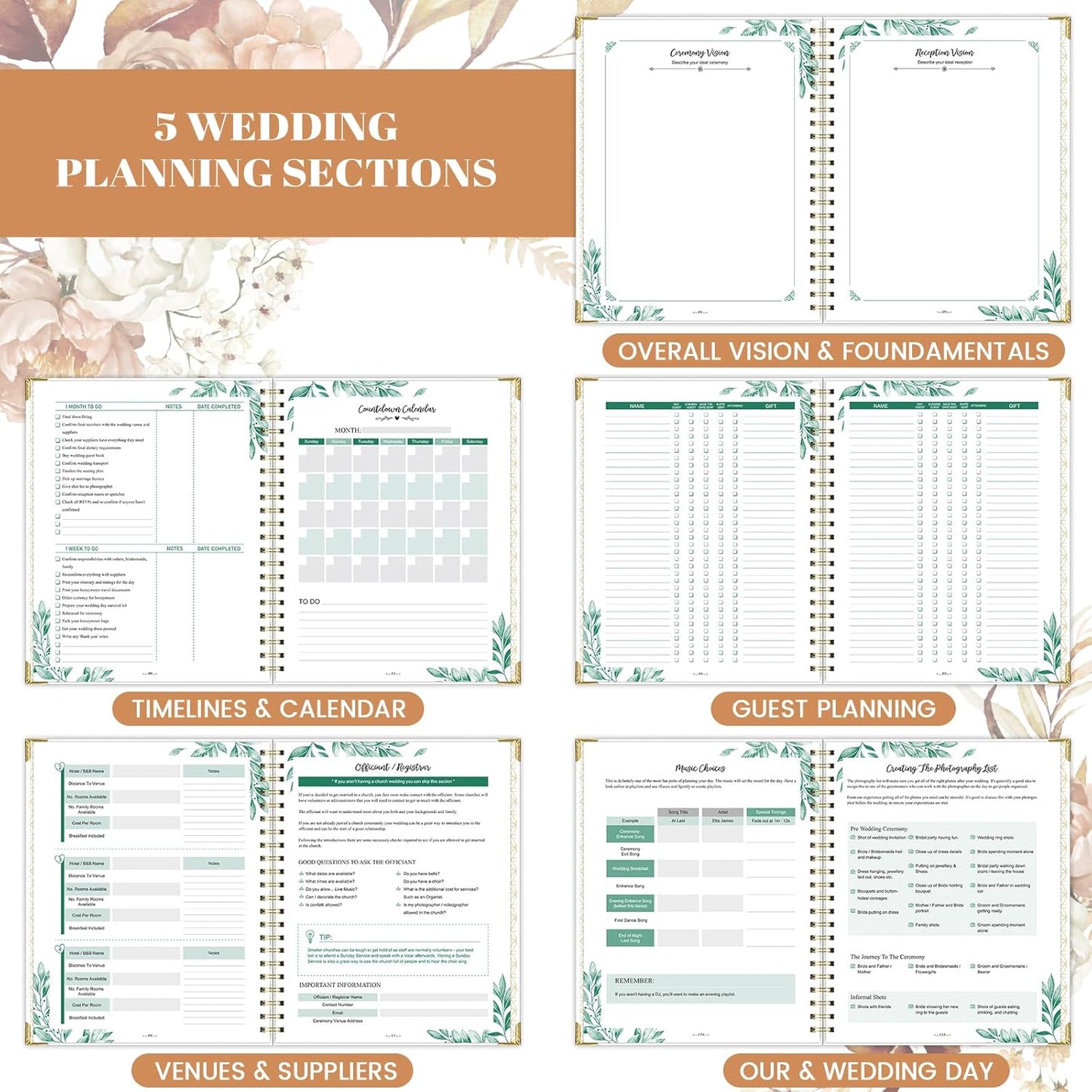 Wedding Planner Book by [Brand Name] - Elegant Organizer with Tabbed Sections, 8.5" x 11", Hardcover