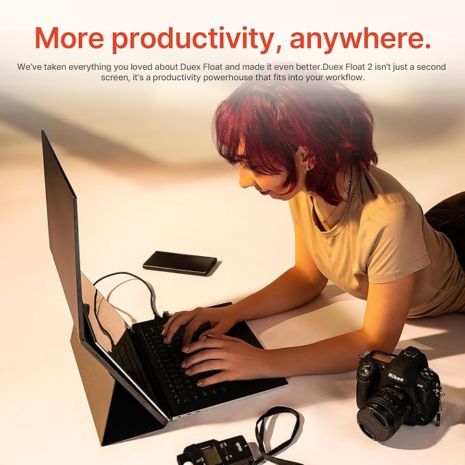 Portable Monitor - Mobile Pixels Duex Float 2.0 Pro 16-inch 2.5K Laptop Monitors, New Stacked Monitor for 15-16-inch Laptops. Built-in Dual Speakers, USB C/HDMI, Window/Mac/PC/Android Compatible