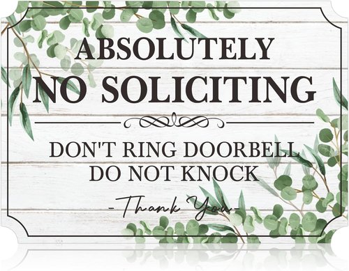 Regine Switzerland No Soliciting Sign - Elegant Self-Adhesive Door Sticker | 5.9" x 3.9" for Home & Office