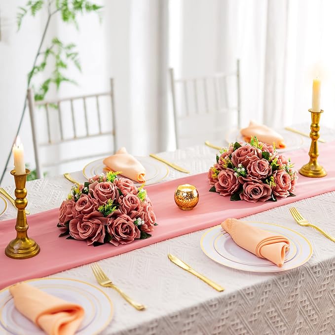 Flower Centerpieces for Wedding Tables: Wedding Table Decorations Dusty Rose Flower Balls Centerpieces for Engagement Cerebration Party Center Pieces 10 Packs