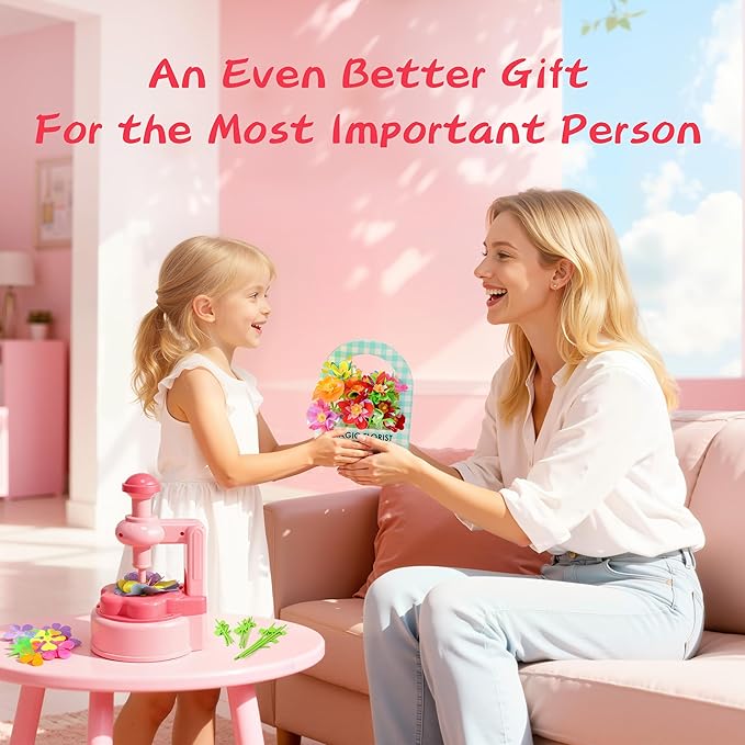 Unitour DIY Flower Bouquet Craft Kits，Arts and Crafts Flowers Market Toy for Kids，Birthday Gift for 4 5 6 7 8 9 10 Year Old Girl Boy (Flower Craft Kits)