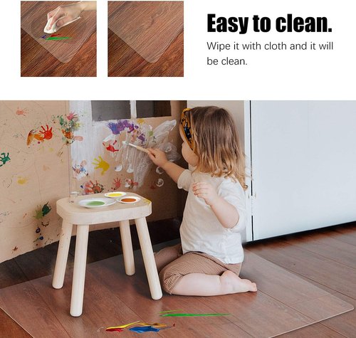 Kuyal Clear Chair Mat - Transparent Floor Protection for Hardwood & Tile - 36" x 55" Rectangle
