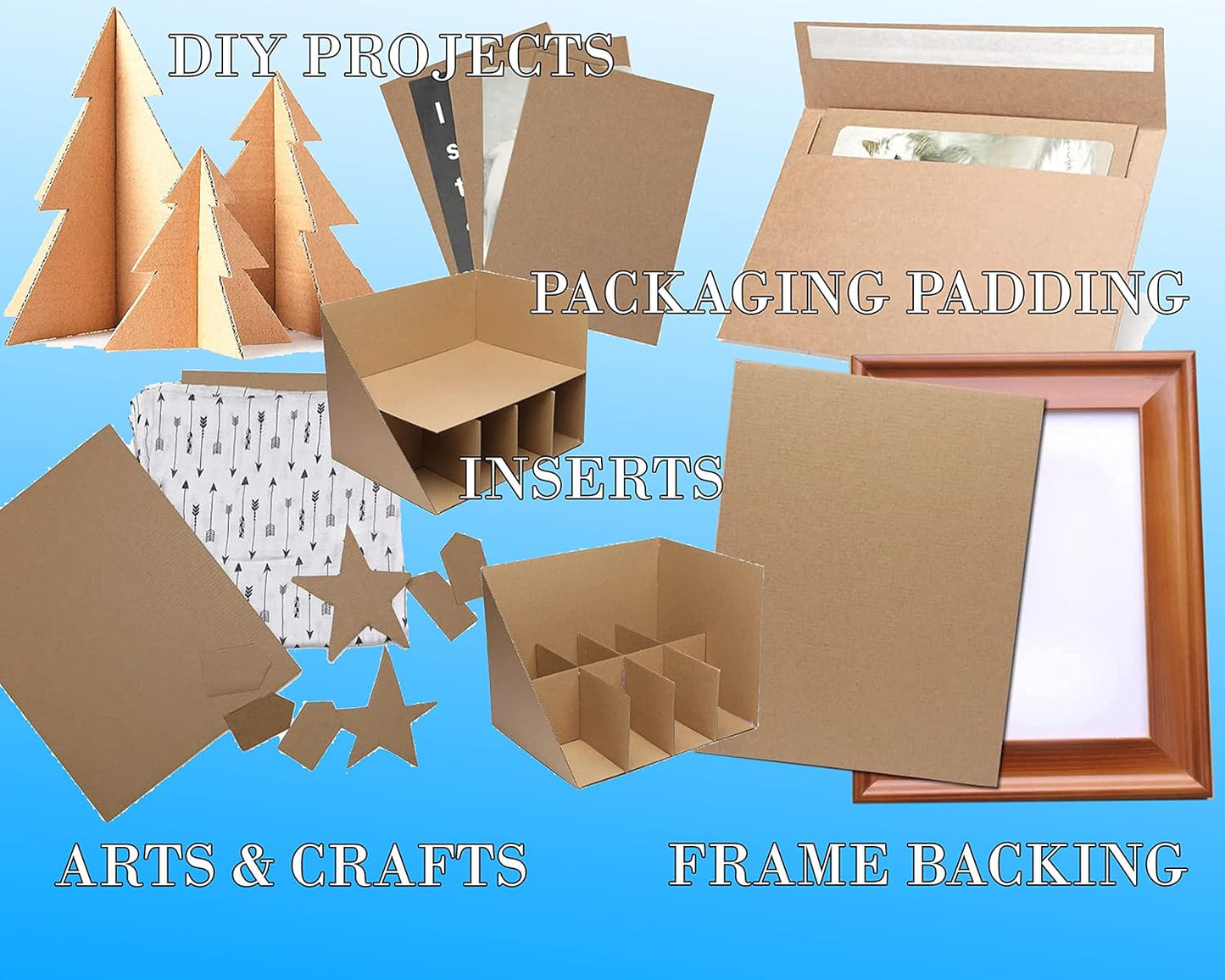Target 24x36 Large Cardboard Sheets - 25 Pack 3/16" Thick Corrugated Blanks for Packing & Crafts