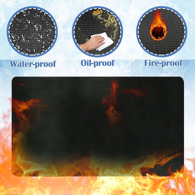Ogrmar 65 x 48 Inch Under Grill Mats for Outdoor Grill, Indoor Fire Pit/Fireplace Mat, Waterproof Oil-Proof Grill Floor Pads, BBQ Mat Protector for Deck, Patio and Grass (65 * 48 Inch)