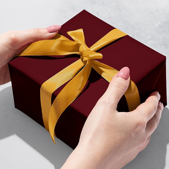 Jillson Roberts Solid Gift Wrap, Burgundy Matte (8 Rolls 5 feet x 30 inches)
