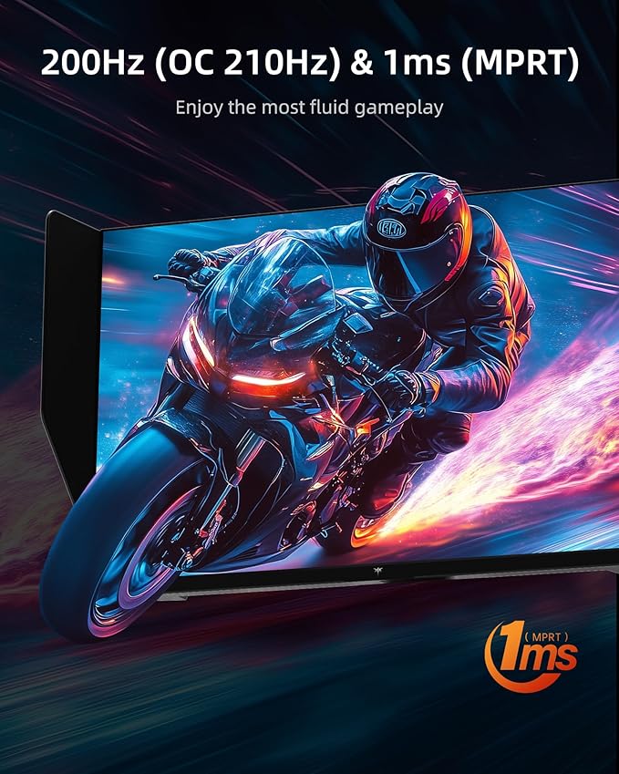 KTC 27M1 27 Inch Gaming Monitor, 1440P Monitor with Speakers Built in, 210Hz Monitors with Shielding Hood, Fast IPS, Adaptive Sync, 130%sRGB, 1MS(MPRT), VESA Mount, Tilt/Swivel/Pivot/Height Adjustment
