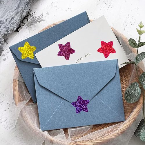 Anwyll Star Stickers - 500Pcs 1-Inch Glittery Colorful Star Stickers for Classroom Rewards & Crafts