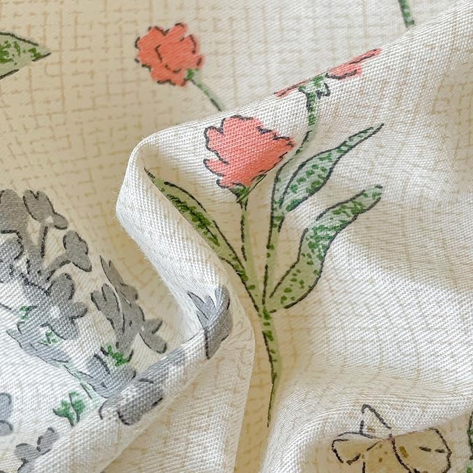 EAVD Vintage Style Floral Duvet Cover Queen Soft 100% Cotton Chic Shabby Garden Floral Bedding Set with 2 Pillowcases Fresh Cottagecore Botanical Comforter Cover with Zipper Closure
