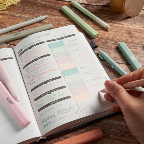 BLIEVE Aesthetic Highlighters & Gel Pens - No Bleed, Fast Drying, Easy Grip for Bible Journaling | Pastel Colors