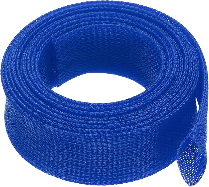 uxcell Expandable Sleeving,2 3/8-inch 10ft Cable Sleeve, Blue