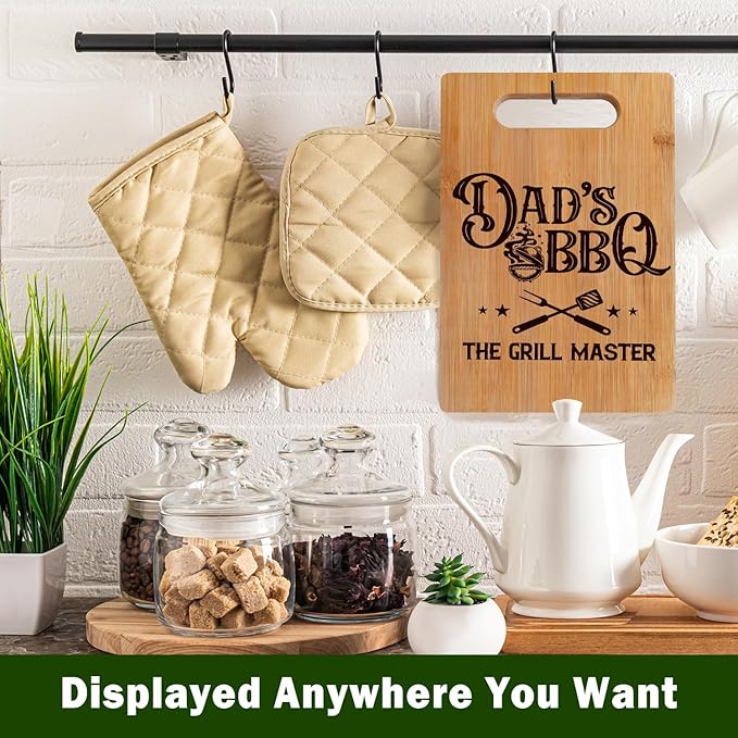 Lacama Best Dad Gifts for Christmas Birthday from Kids, Dad Gifts Cutting Chopping Boards for Kitchen Grill BBQ, Grill Master Gifts for Men Decorative Bamboo Cutting Board