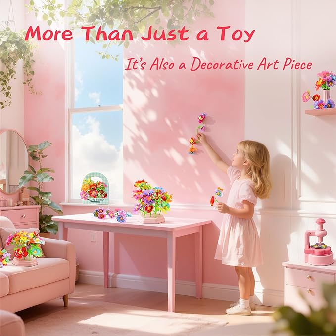 Unitour DIY Flower Bouquet Craft Kits，Arts and Crafts Flowers Market Toy for Kids，Birthday Gift for 4 5 6 7 8 9 10 Year Old Girl Boy (Flower Craft Kits Accessory Pack)