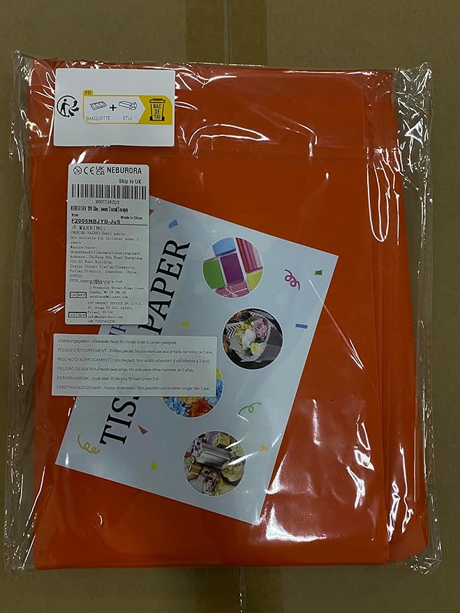 NEBURORA 120 Sheets Orange Tissue Paper - 14 x 20 Inches, Wrapping Tissue Paper Bulk - Orange Wrap Paper Sheets for Gift Bags, Packaging, Floral Filler, Crafts, Birthday, Halloween Decor