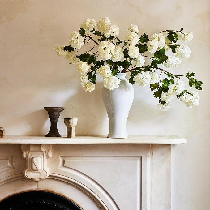 Afloral Faux Snowball Hydrangea in Crisp White - 43.5"