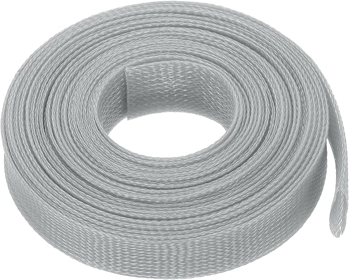 uxcell Expandable Sleeving, 1 1/4-inch 25ft Cable Sleeve, Gray