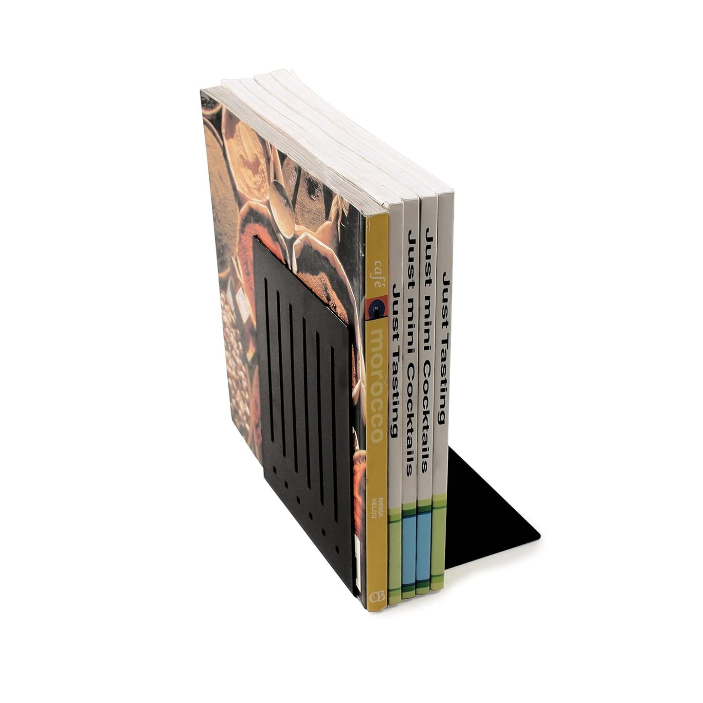 Spectrum Heavy Bookends - Sturdy Metal Book Holders for Shelves | No-Skid Design, Black Finish