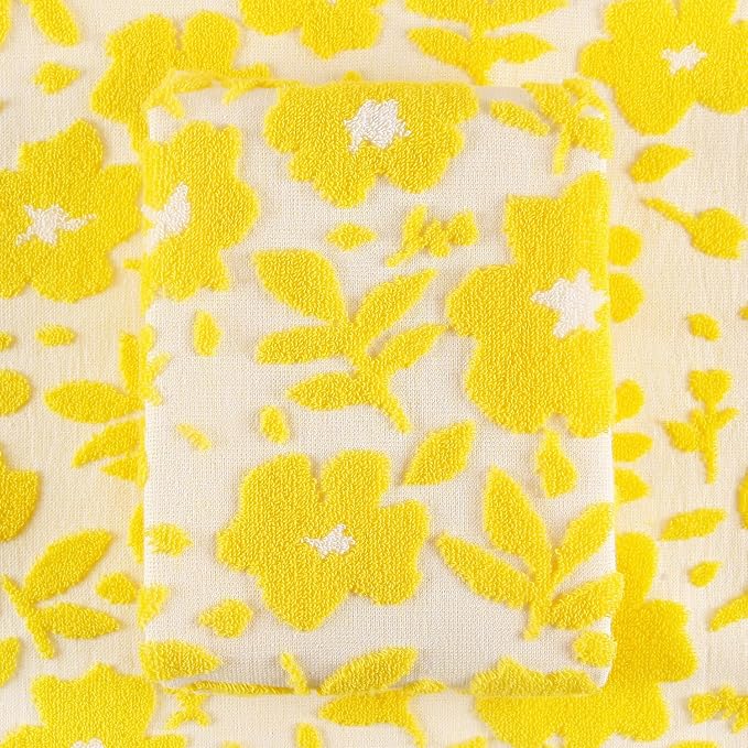 Quera 2 Pack Hand Towels Spring Summer Yellow Flower Sunflower Farmhouse Cotton Bathroom Decorative Towels Set for Drying, Cleaning, Cooking, Holiday 13.7'' x 29.5''