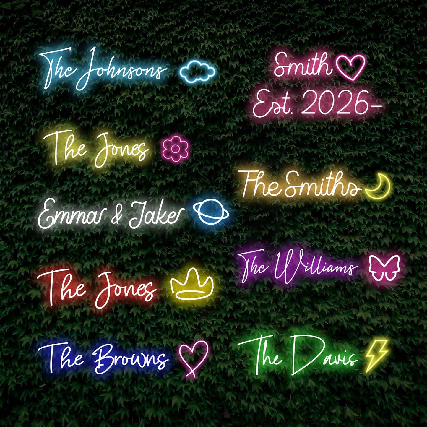 Skiennix Custom Neon Sign - Personalized LED Light for Weddings, Engagements & Events | Unique Wall Decor