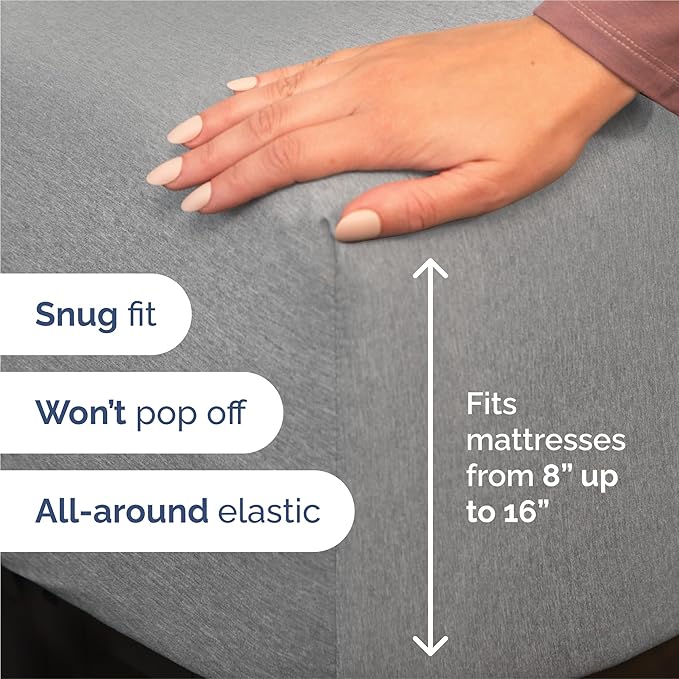 King Size 4 Piece Sheet Set - Comfy Breathable & Cooling Bed Sheets Set - Hotel Luxury Bedding for Women, Men, Kids, Teens, Boys & Girls - Deep Pockets, Soft & Wrinkle Free - Grey (Heathered Sheets)