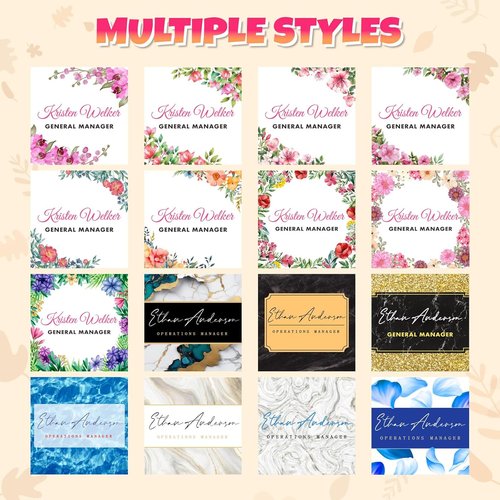 Custom Professional Office Desk Signs - Personalized Acrylic Name Plates | Unique Employee Appreciation Gifts - Square (Blue Petals)