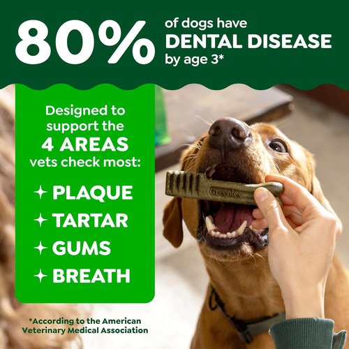 Greenies - Veterinarian-Recommended Natural Dental Dog Treats - Teenie Size, Original Flavor, 12 oz Pack