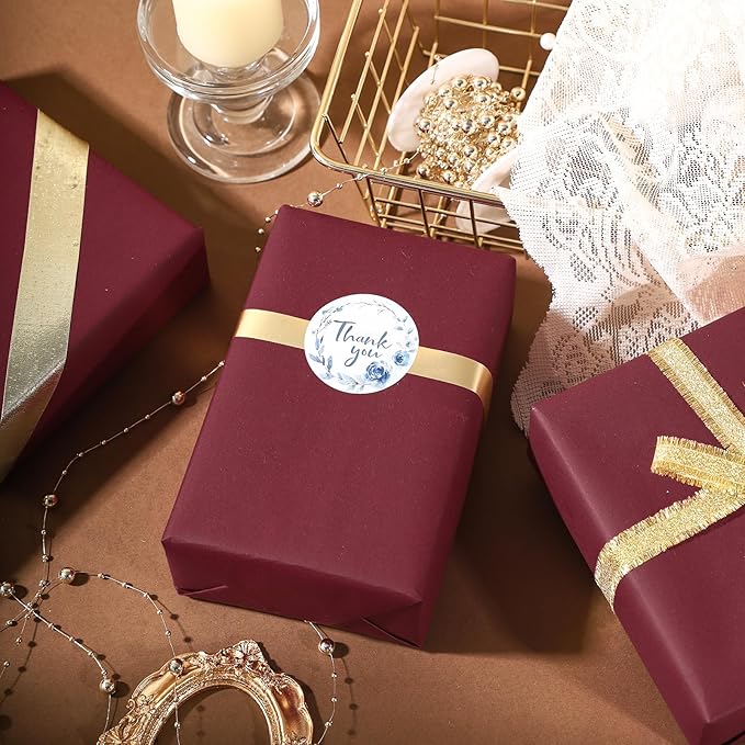 RUSPEPA 30"x 393"(32.8') Wine Red Kraft Wrapping Paper Large Jumbo Roll, Recyclable Burgundy Gift Wrap Paper for Christmas Gift Wrapping, Table Cover, DIY Crafting, Mother's Day Bouquet Flower, 80GSM