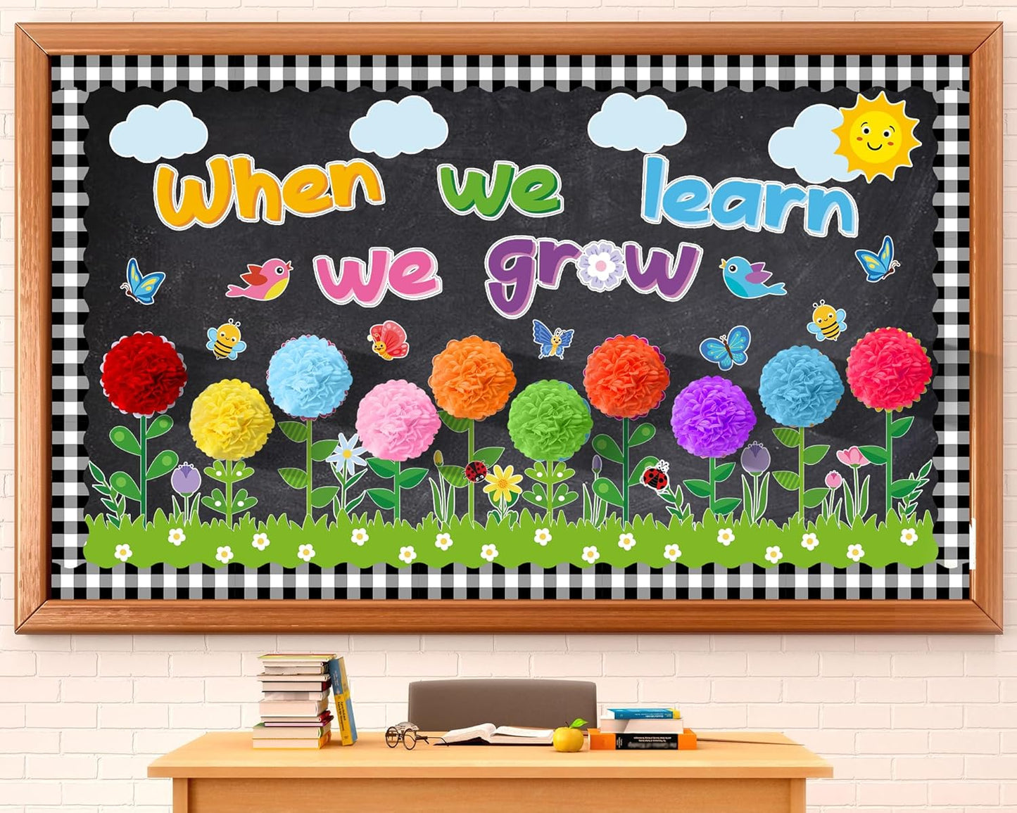 ZOIIWA Bulletin Board Set - Summer-Themed Flowers with 3D Paper Cutouts | Classroom Decor & Party Favor