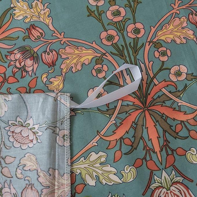 EAVD Vintage Style Garden Flower Duvet Cover Twin XL Soft Cotton Boho Flower Bedding Set with 2 Pillowcases Chic Shabby Botanical Comforter Cover with Zipper Closure