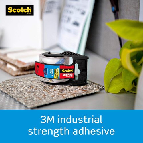 Scotch Heavy Duty Packaging Tape - Strong Seal for Packing & Shipping | 1.88" x 22.2 yd, Clear, 1 Roll with Dispenser