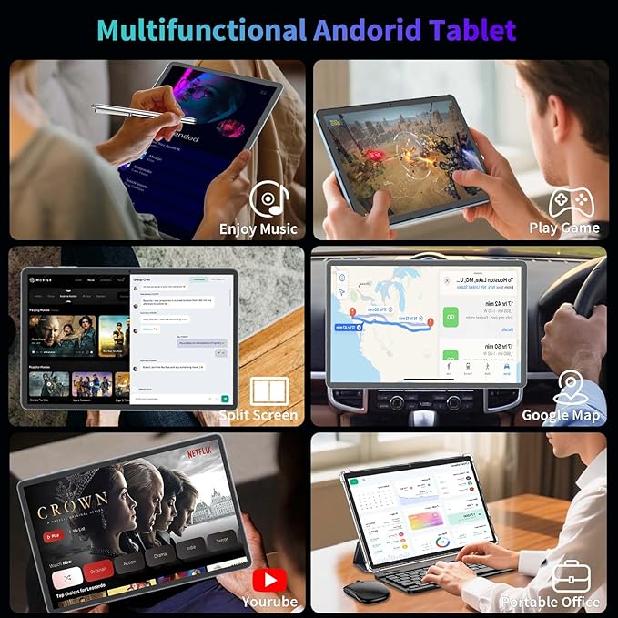 2026 Android 15 Tablet, 11 inch Tablet with Keyboard, 24GB+256GB+2TB Expand, Octa-Core, 8000mAh, Gemini AI Tablets PC with 5G/2.4G WiFi, BT5.0, GPS, 2 in 1 Tablets with Case, Mouse, Stylus(Green)
