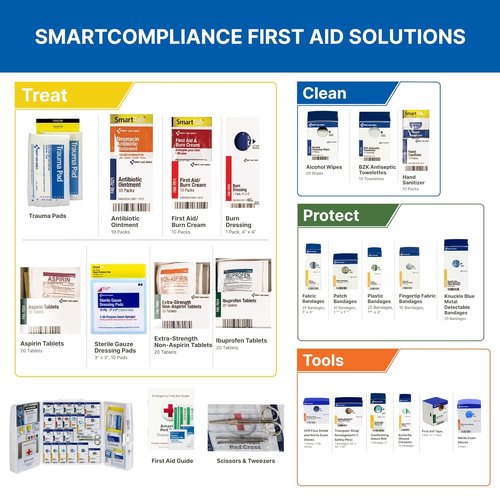First Aid Only SmartCompliance 50-Person OSHA Compliant First Aid Kit - Large 245-Piece Cabinet