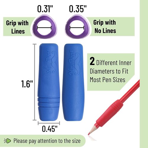Mr. Pen Pencil Grips - Colorful Ergonomic Rubber Grippers for Adults | 12 Pack