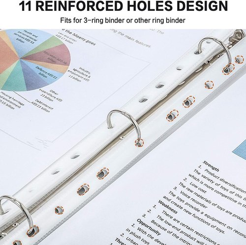 PANDRI Heavy Duty Clear Sheet Protectors - 1000 Pack for 8.5 x 11 Paper | Reinforced 11-Hole Design