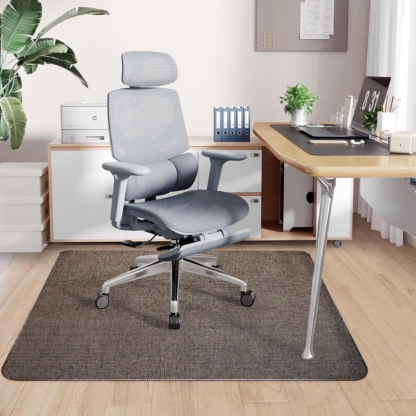 Sycoodeal Office Chair Mat - Heavy Duty Anti-Slip Floor Protector for Hardwood & Tile | Dark Coffee (36" x 48")