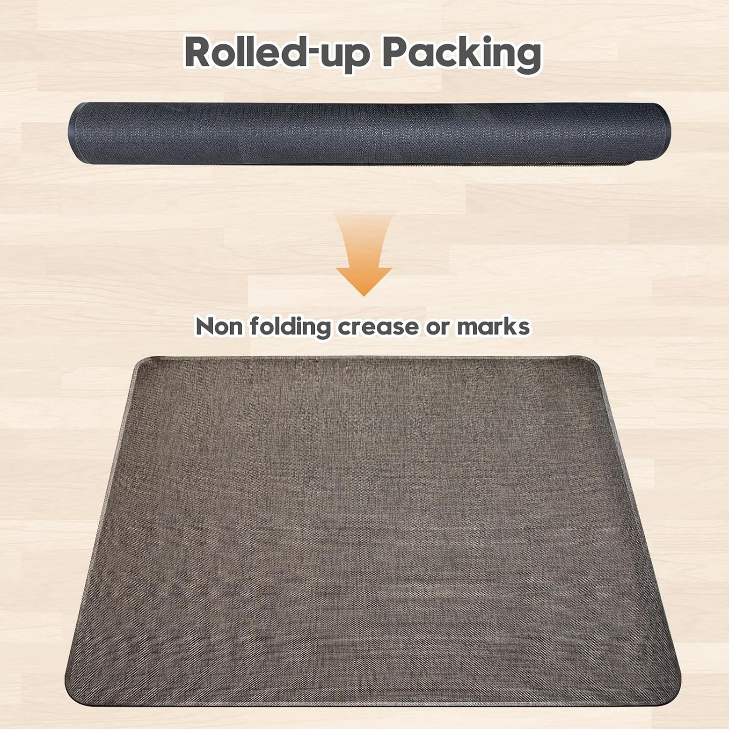 Sycoodeal Office Chair Mat - Heavy Duty Anti-Slip Floor Protector for Hardwood & Tile | Dark Coffee (36" x 48")