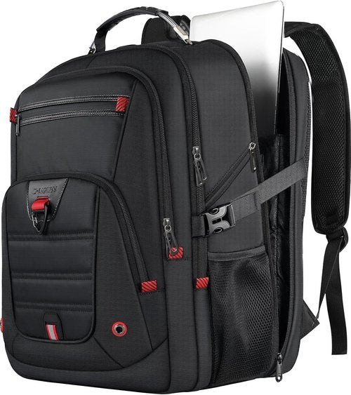 Lifetime Warranty Extra Large Travel Backpack - 52L Capacity, Anti-Theft Design, Water Resistant | Black