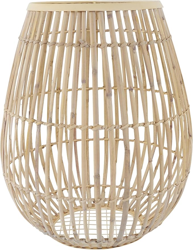 Deco 79 Bamboo Wood Handmade Decorative Vase Open Frame Round Centerpiece Vase, Flower Vase for Home Decoration 12" x 12" x 15", Brown