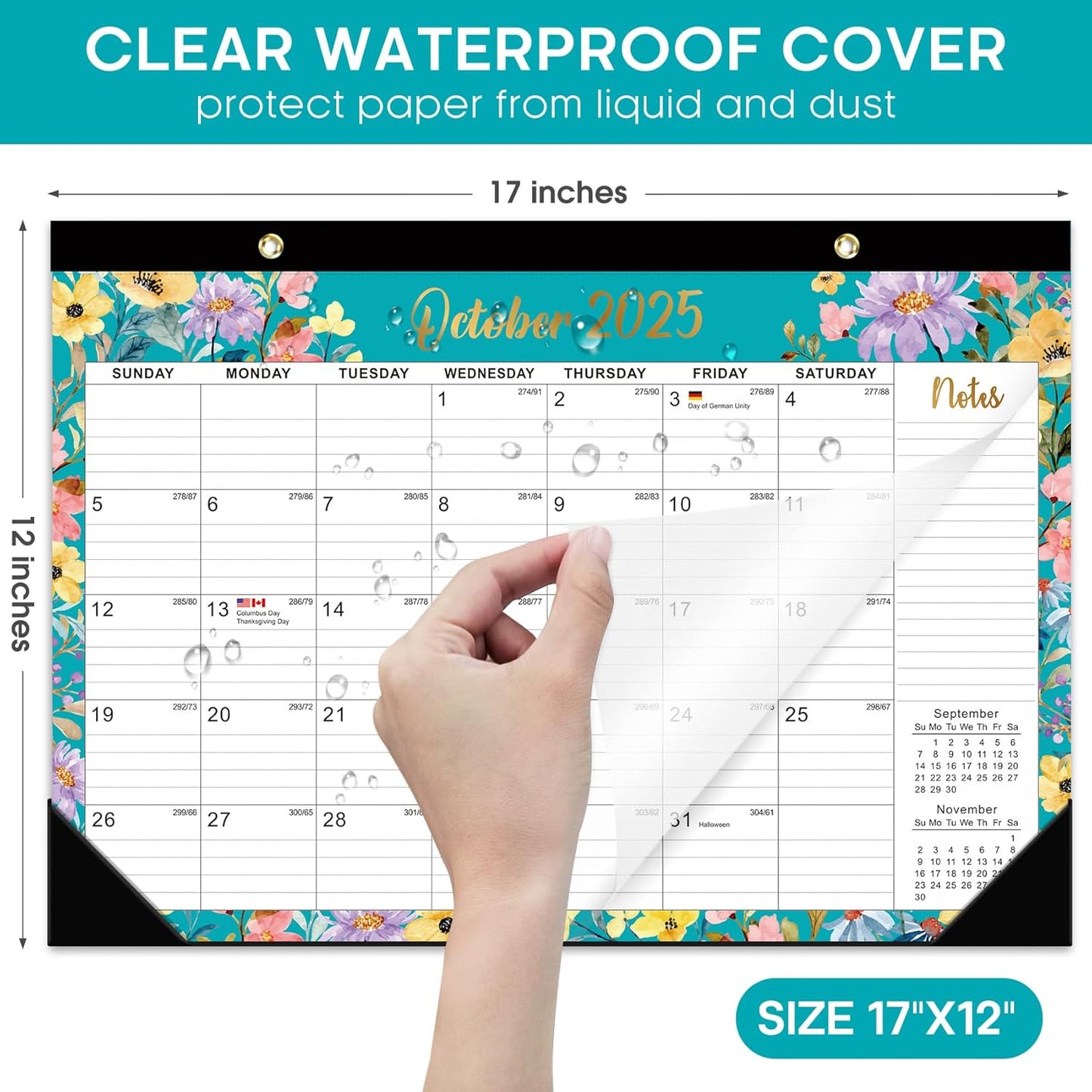 Skiennix Desk Calendar 2025-2027 | Stylish Design with Gel Pen Included